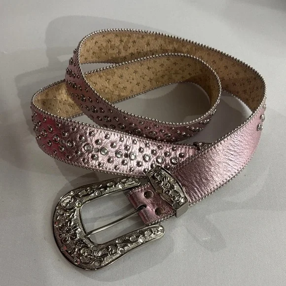 Accessories | Pink Studded Leather Belt | Poshmark display picture 1